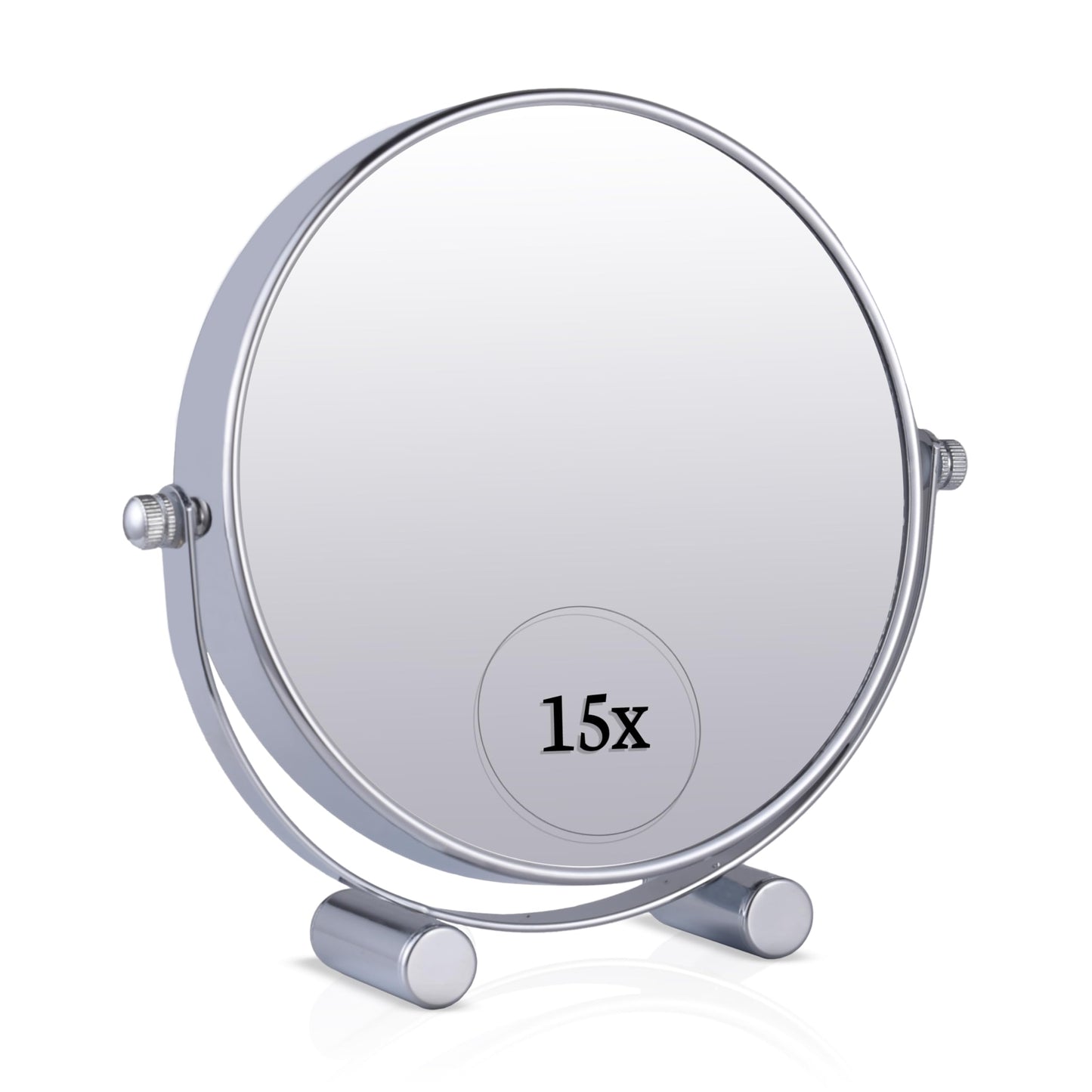 Small Double Sided 15x /1xMagnifying Tabletop Makeup Mirror for Desk, Dressing Table and Retail Store & 10X/1X Foldable Magnifying Hand Makeup Mirror, 3-in-1 Hand Mirror Bundle