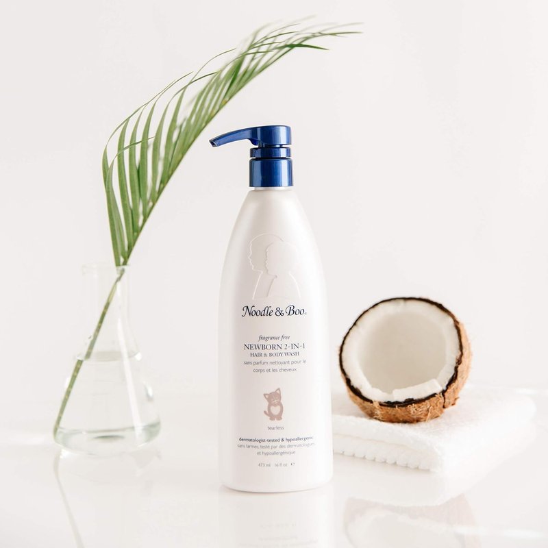 Noodle & Boo Fragrance-Free Newborn Bath & Lotion Set - Gentle 2-in-1 Hair & Body Wash + Soft Baby Lotion | 16 Fl Oz Each