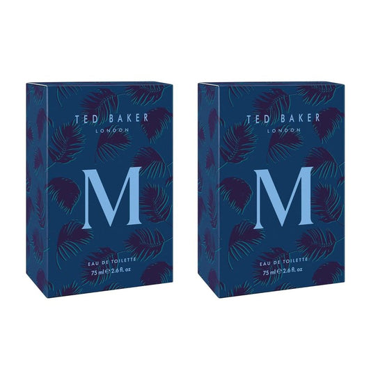 Ted Baker M Eau de Toilette Duo Pack for Men & Teens, Fresh Citrus Spicy Cologne, Long-Lasting Fragrance Set Mandarin, Bergamot, Black Pepper, Amber, Musk 2 x 2.5 fl oz Each