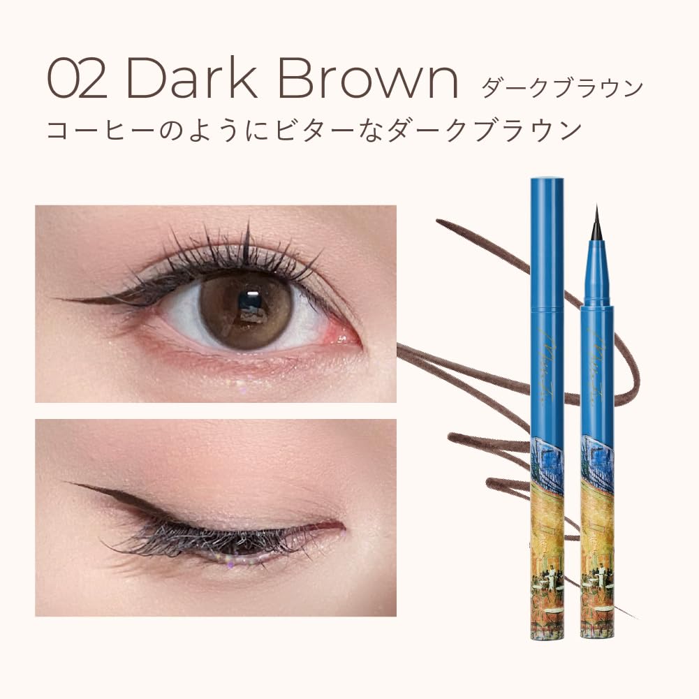 MilleFée Painting Liquid Eyeliner, Ultra-Fine Liquid Eyeliner, Waterproof eyeliner, 0.01mm eyeliner, Long lasting (01 Black)