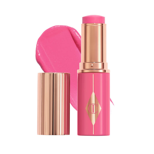 Charlotte Tilbury Unreal Healthy Glow Blush Stick - Buildable Cream Makeup with a Skincare-Infused Formula - Easy to Use, Blendable & Leaves Skin with a Luminous Sheen - Pinky Glow