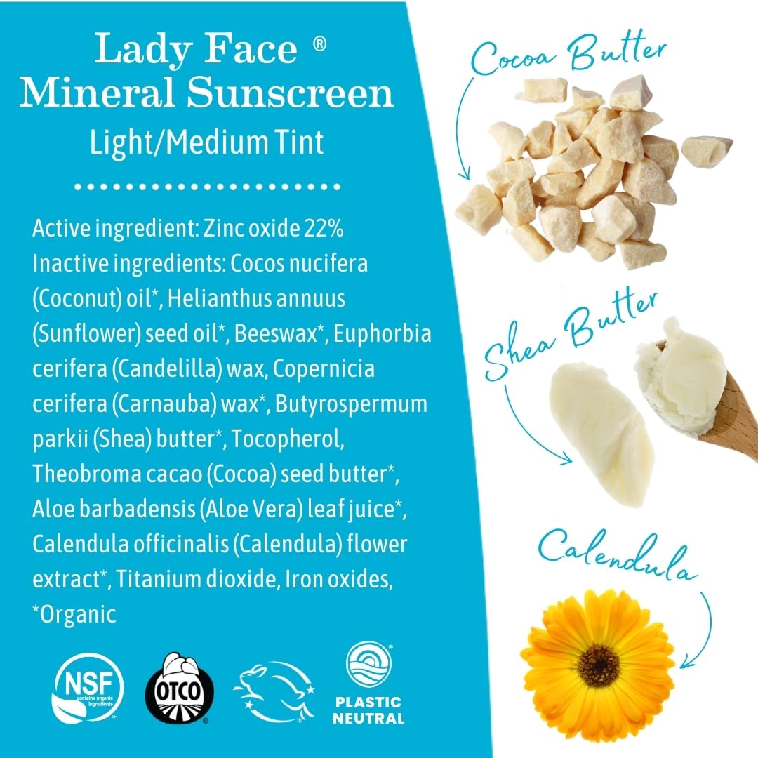 Lady Face Tinted Mineral Sunscreen Stick SPF