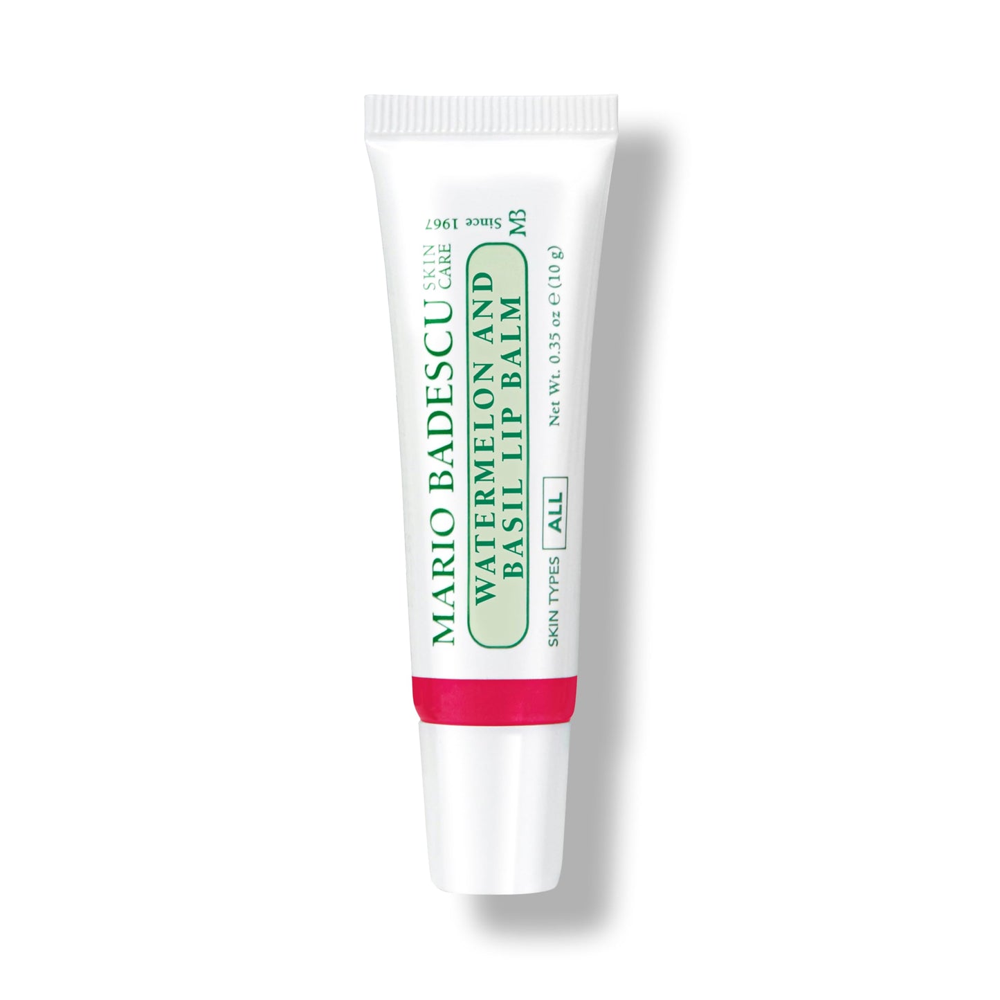 Mario Badescu Moisturizing Watermelon & Basil Lip Balm for Dry Cracked Lips, Infused with Coconut Oil and Shea Butter, Ultra-Nourishing Lip Care Moisturizer for Soft, Smooth and Supple Lips, 0.35 Oz