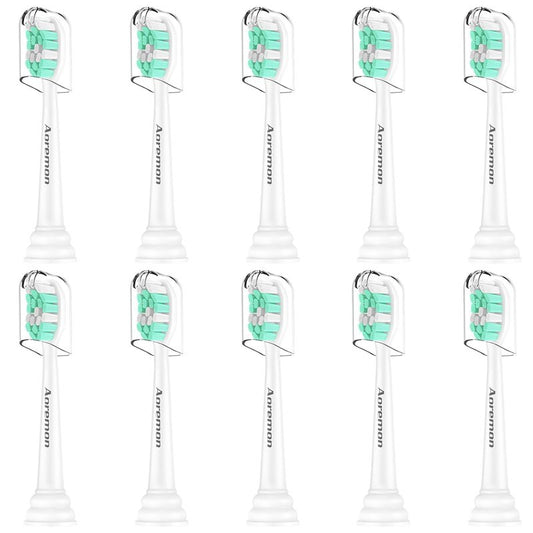 Aoremon Toothbrush Replacement Heads for Philips Sonicare C2 Plaque Control, 10 PCS Compatible with Philips Sonicare Click-on Electric Toothbrush Handles, Medium Firm Dupont Bristles
