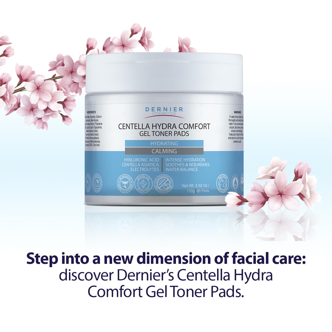 Dernier Toner Pads, Centella Asiatica & Hyaluronic Acid, Calming Care