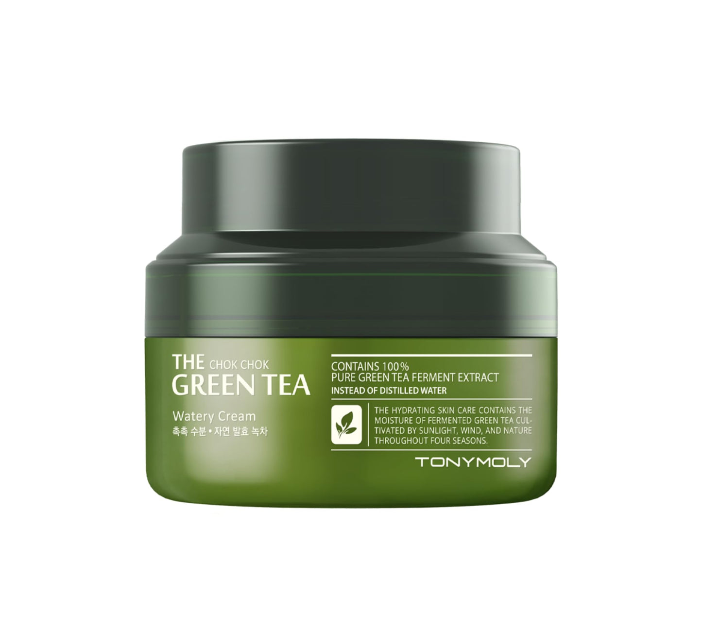 TONYMOLY The Chok Chok Green Tea Watery Moisturizer Cream – Intense Hydration with Fermented Green Tea Extract & Antioxidants, 3.4 oz