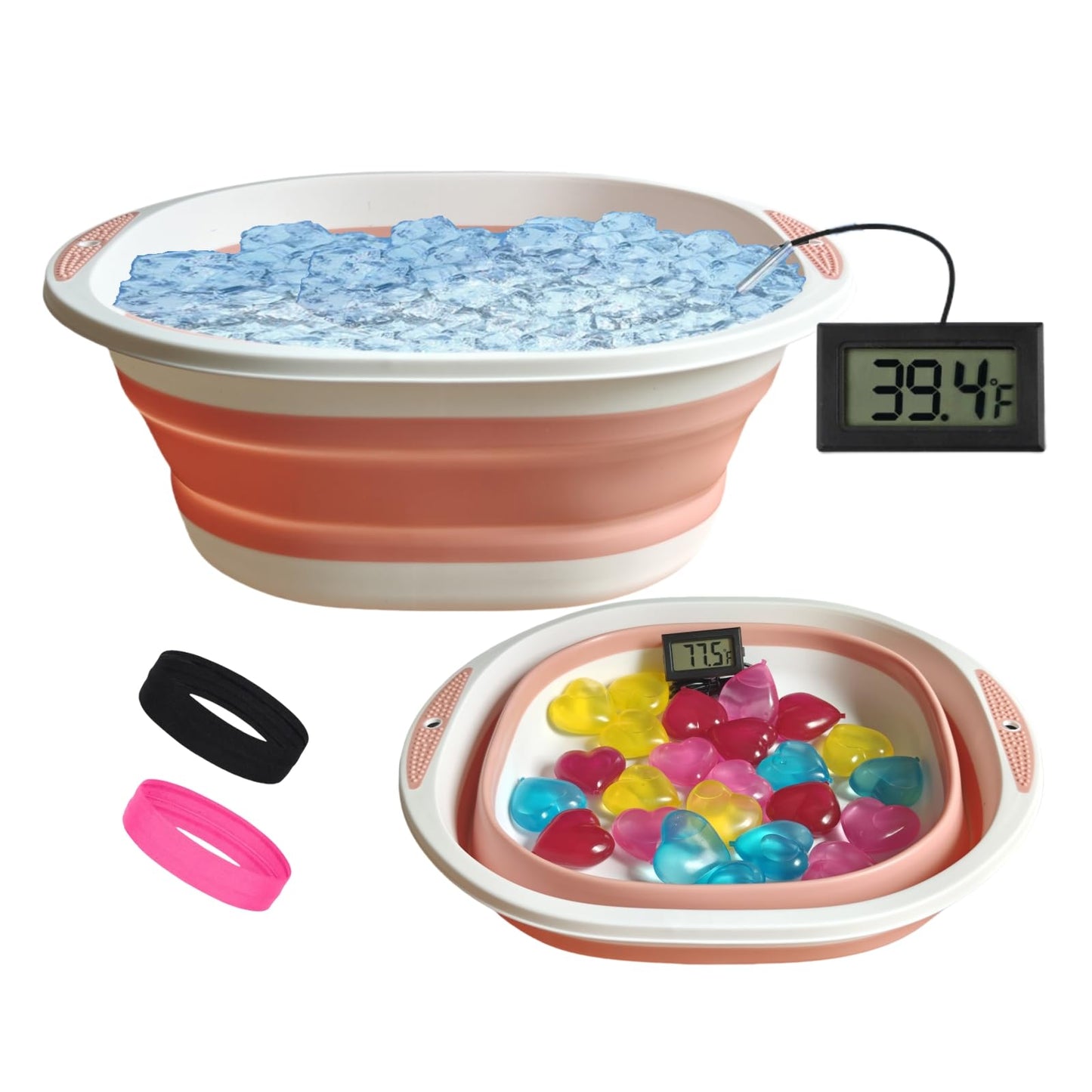 Face Bowl for Ice Bath, Cold Face Plunge Bowl Kit, Foldable Bowl for Face Ice Bath with Reusable Cubes, Portable Cold Plunge Face Bowl, Ice Bowl for Face Cold Plunge Chiller (Blue)