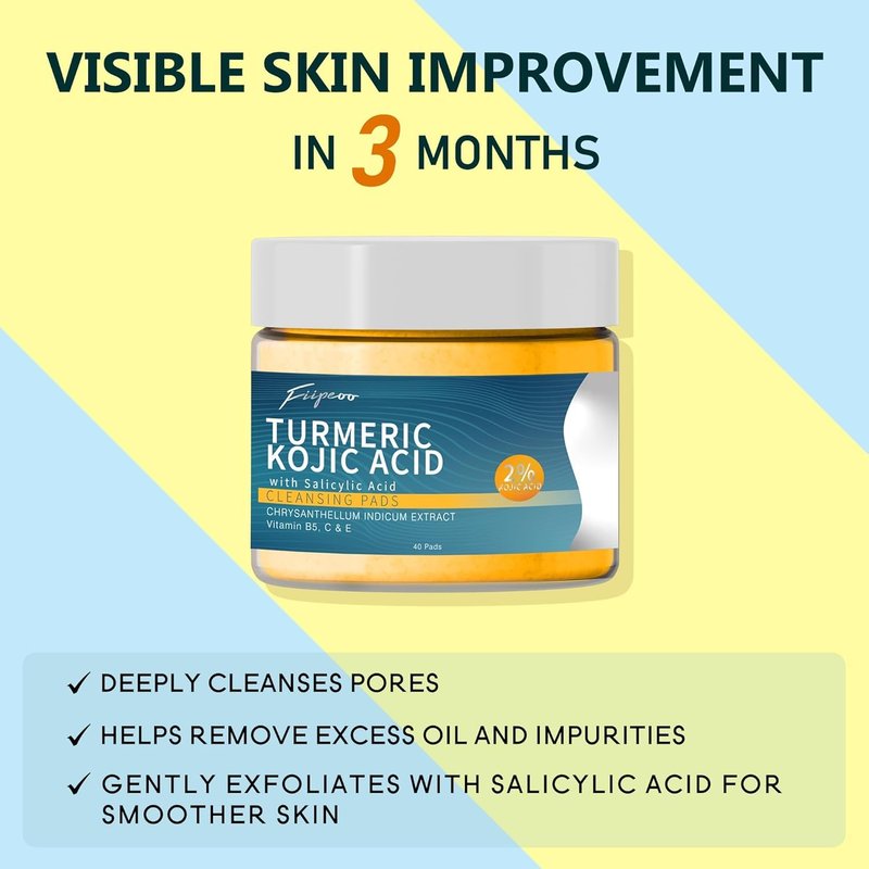 Turmeric Acid Cleansing Pads For Women: Exfoliating & Hydrating Turmeric Cleansing Pads for Face