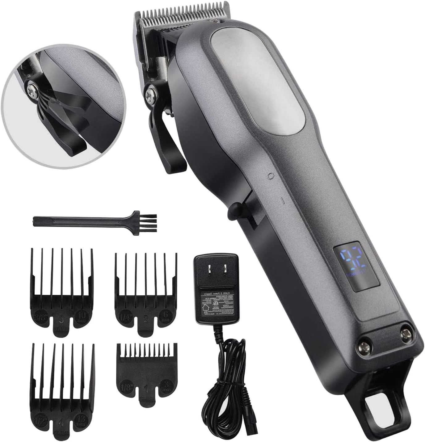 Professional Cordless Hair Clipper - Rechargeable Haircutting & Trimming Kit for Men | LED Display, Versatile Grooming