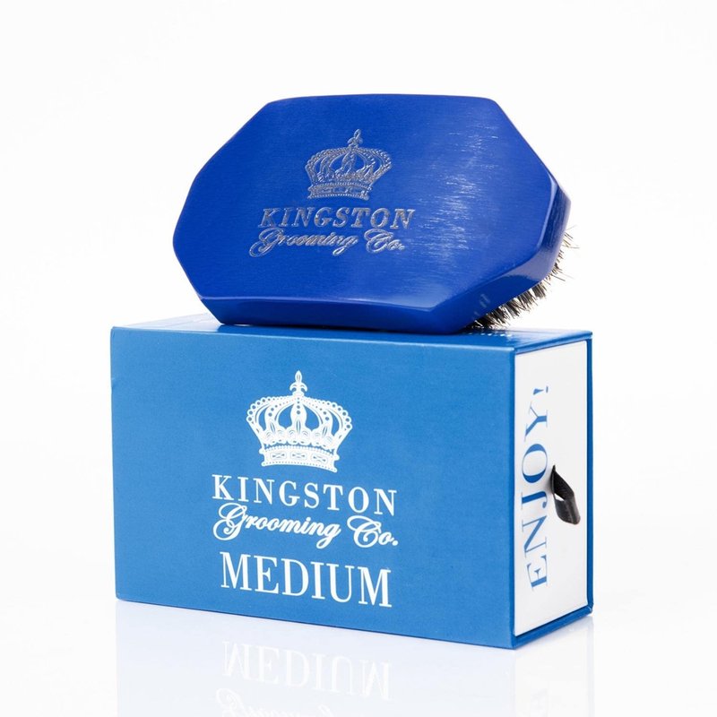 Kingston Grooming Co. Medium Wave Brush for Men 360, Boar Bristle Men’s Hair Brush- Perfect for Hair, Beards or Waves- Travel Box Included