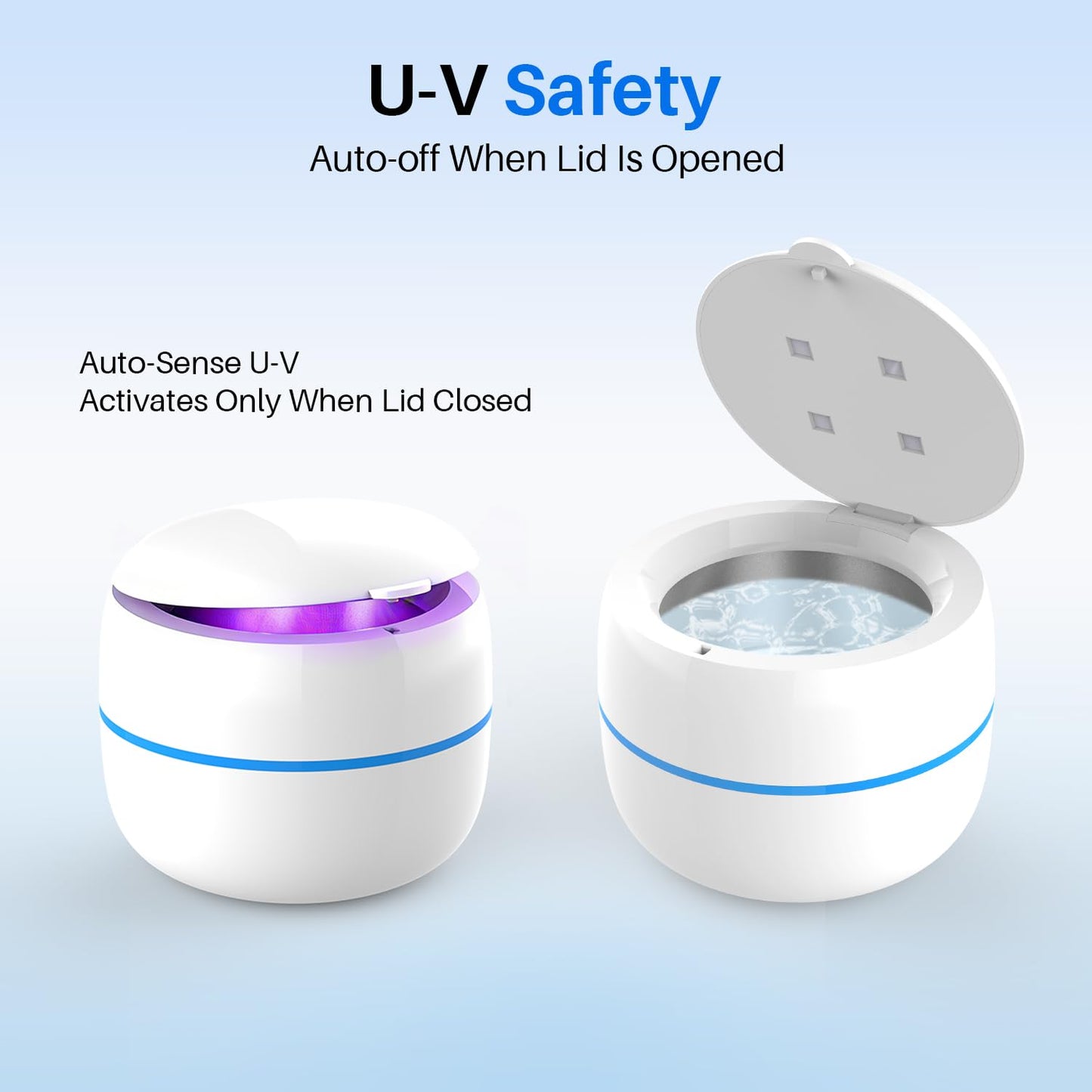 Voraiya Ultrasonic Retainer Cleaner Machine 45kHz 4 U-V Lights Dental Cleaning Pod 2 Modes 200ml, Dentist-Designed Ultrasonic Dental Retainer Cleaner for Dentures, Aligners, Night Guards, Mouth Guards
