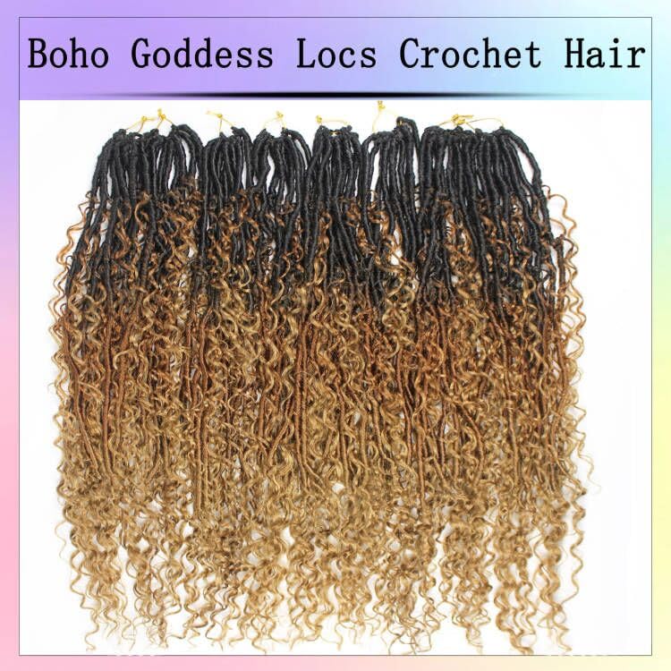 Boho Faux Locs Crochet Hair - 30 Inch Goddess Locs with Curly Ends | 8 Packs for Black Women