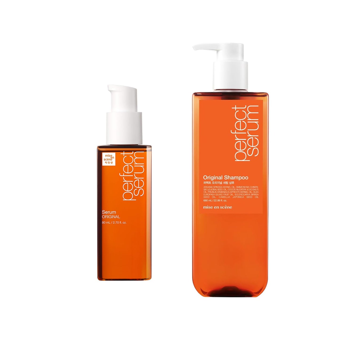 Mise En Scene Original Serum with Shampoo - For Damaged Hair, Nutrient Care With Argan Oil, Containing Jojoba-Seed-Oil For Smooth, Glossy Texture