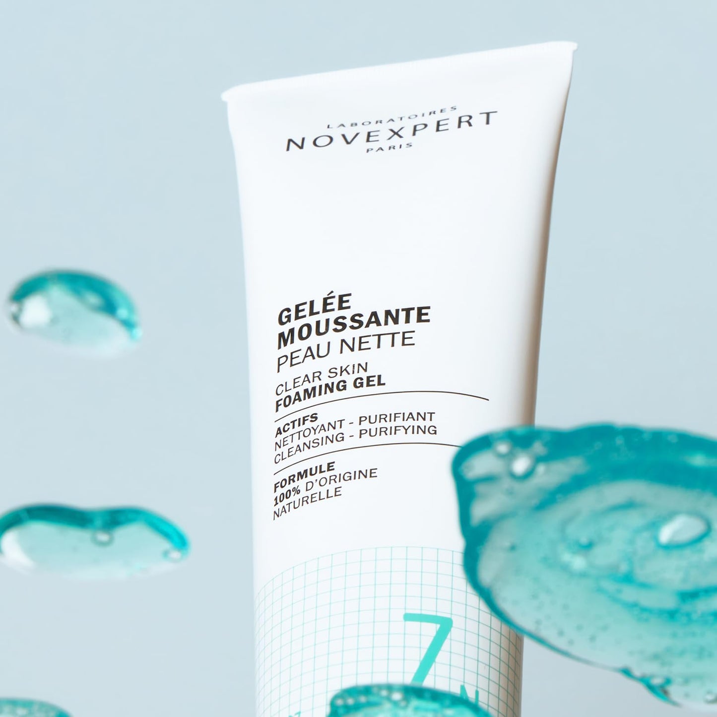 Novexpert Clear Skin Foaming Gel, Gentle Facial Cleanser with Zinc, Renews, Restores Skin, Deep Clean with Hydrating Face Wash, Vegan, Organic Skincare, 1.05 oz