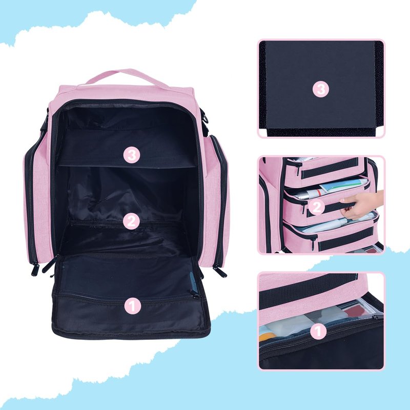 BAOMANYUHA Large Makeup Bag Cosmetic Case Organizer with 3 Inner Removable Pouches Multifunctional Travel Train Storage,Purple
