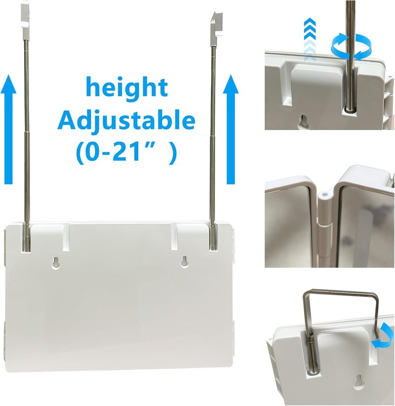 Trifold Mirror with Adjustable Height Brackets - 5X Magnification | LED Lighting for Haircuts & Makeup (White)