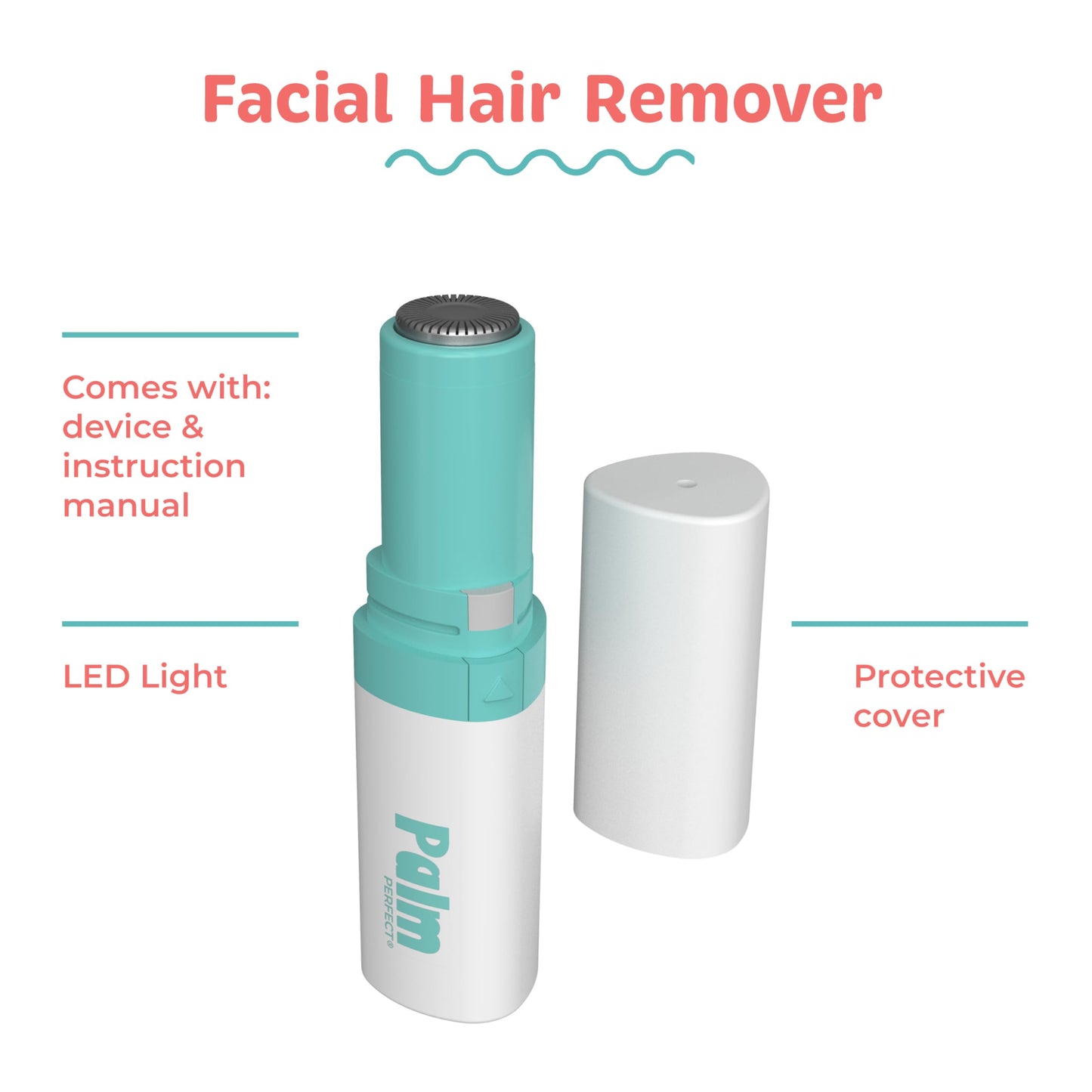 PalmPerfect Facial Hair Remover for Women – Portable Lipstick-Sized Shaver