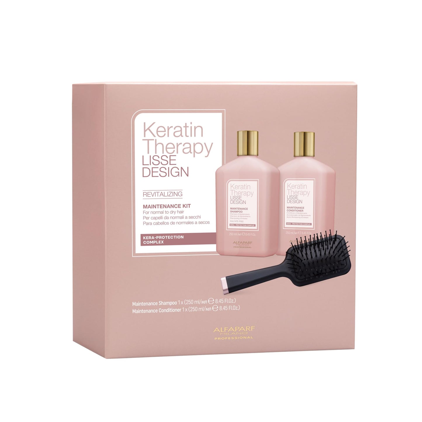 Alfaparf Milano Keratin Therapy Lisse Design Revitalizing Shampoo and Conditioner Set - Smoothing Keratin Shampoo and Conditioner for Damaged Hair - Adds Shine and Softness - Keeps Hair Smooth