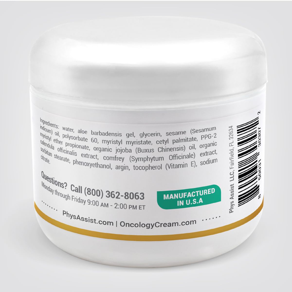 Oncology Calendula Cream - Advanced Hydrating Face & Body Cream for Post-Radiation Care | 4 oz Jar