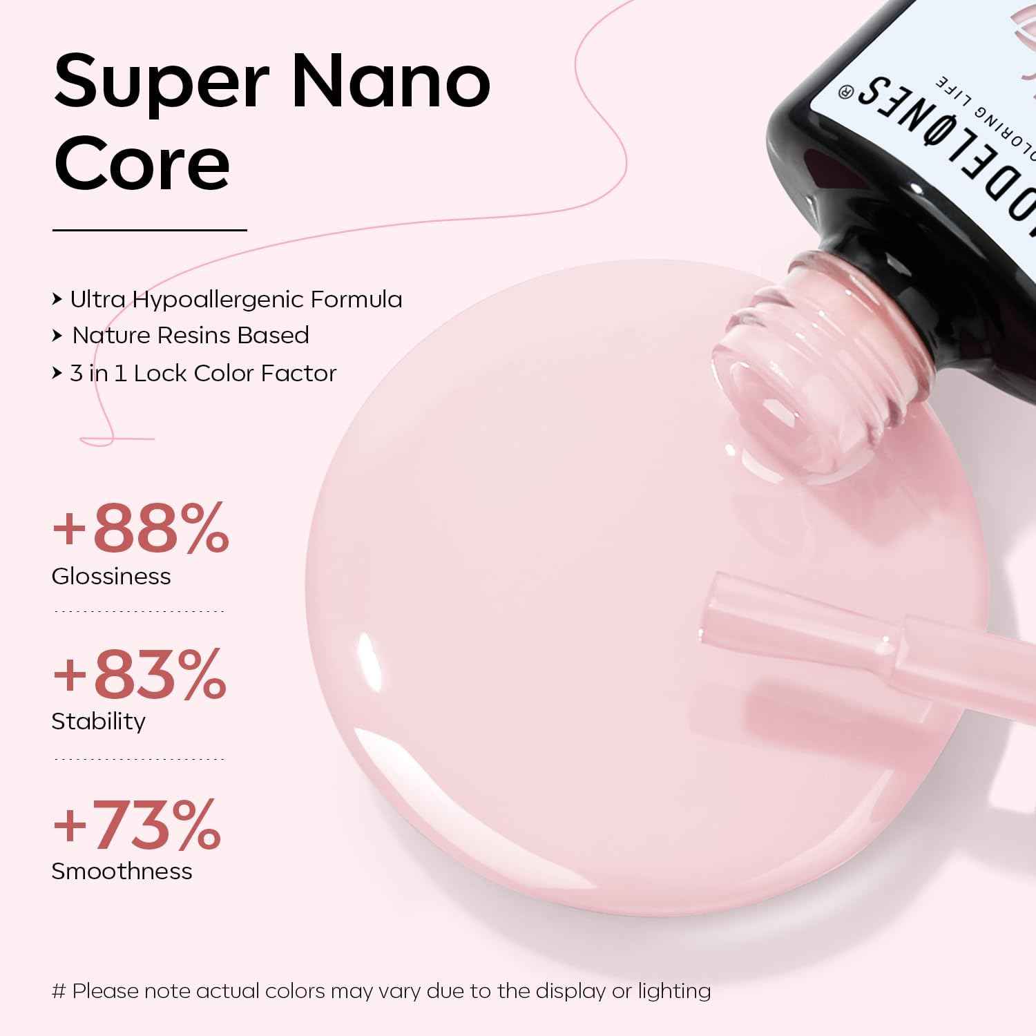 Baby Pink Gel Nail Polish 15ML - Modelones with UV LED Nail Lamp Included