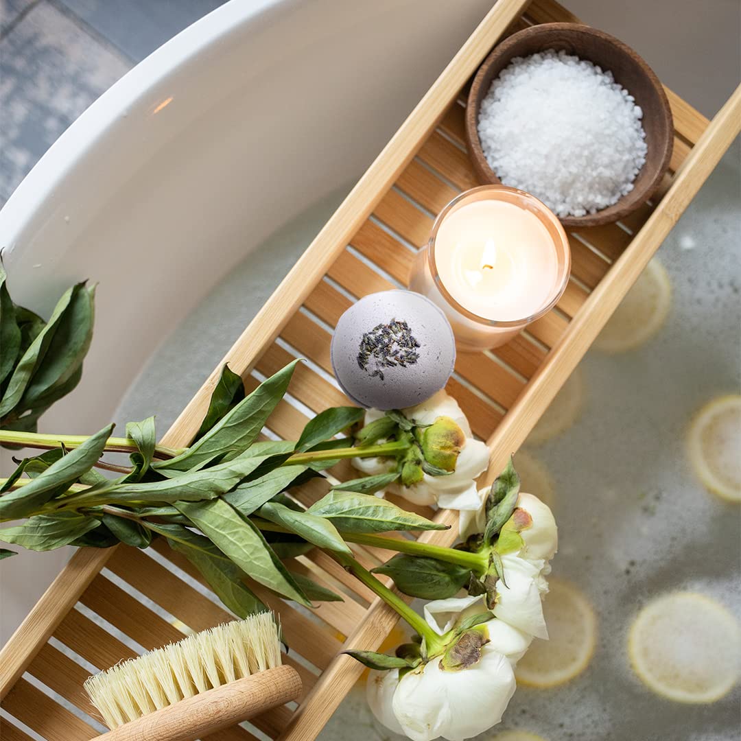 Lavender Spa Gift Set for Women - 7-Piece Self-Care Box with Handmade Soap, Candle & Bath Butter