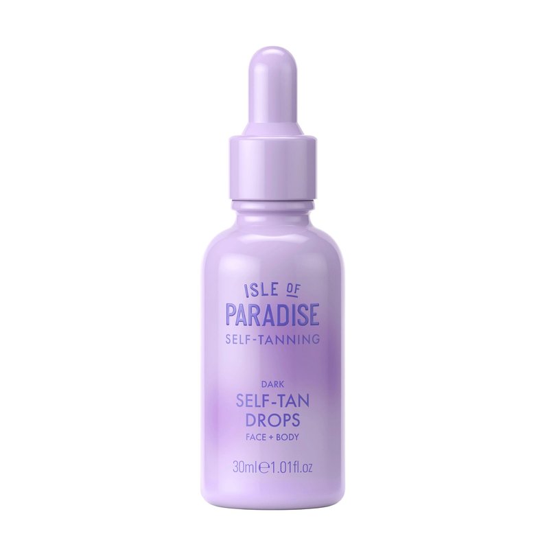 Isle of Paradise Self Tanning Face & Body Drops- Dark, Self Tanner Drops for a Natural Bronze, Long-lasting Tan, Cruelty Free, Fragrance Free & Dermatologist-Approved, 1.01 fl. oz