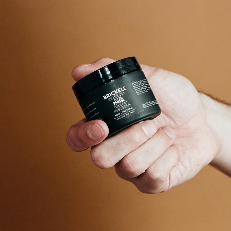 Brickell Men's Hair Styling Clay Pomade - Strong Hold & Matte Finish, Argan Oil & Niacinamide, 2 Ounces