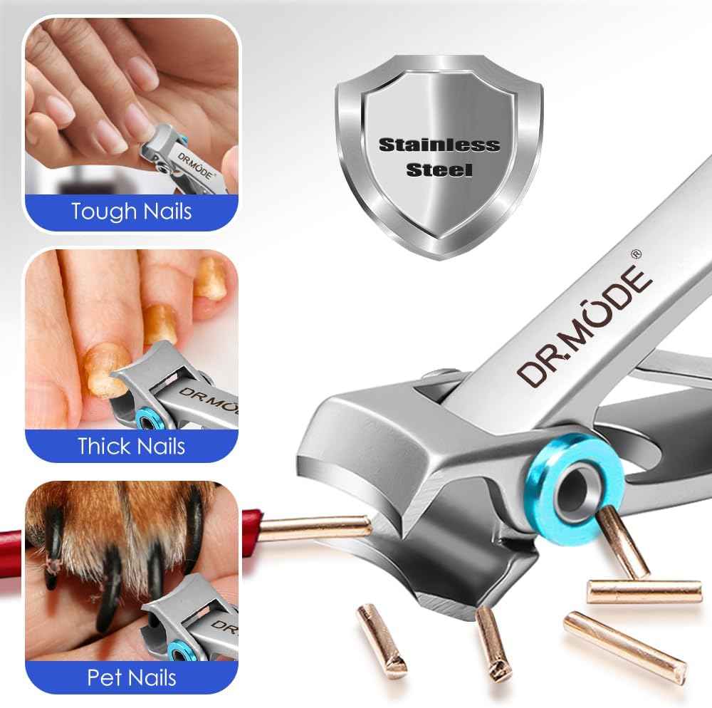 Professional Nail Clippers for Thick Toenails & Ingrown Nails - Wide Jaw for Men & Seniors