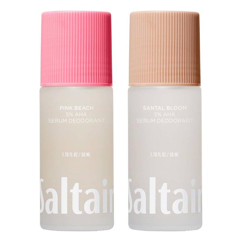 Saltair Serum Deodorant - Aluminum-Free Odor Control with 5% AHA Formula | 2-Pack, 1.7oz Roll-On