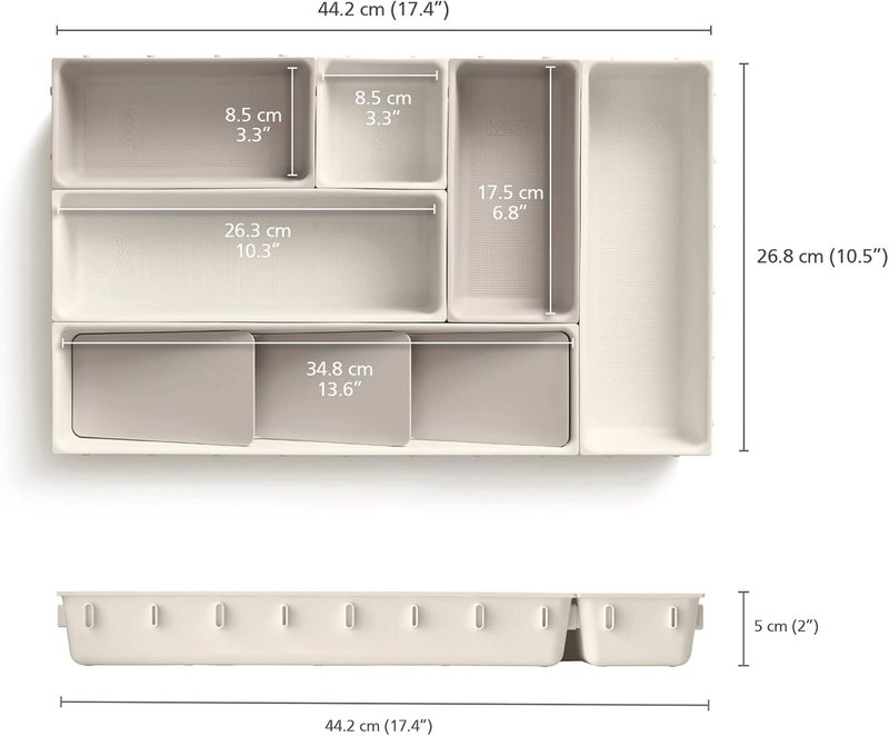 Joseph Joseph Viva Makeup Organizer Set - 7-Piece Modular Storage for Cosmetics & Accessories | Ideal for Beauty Drawers