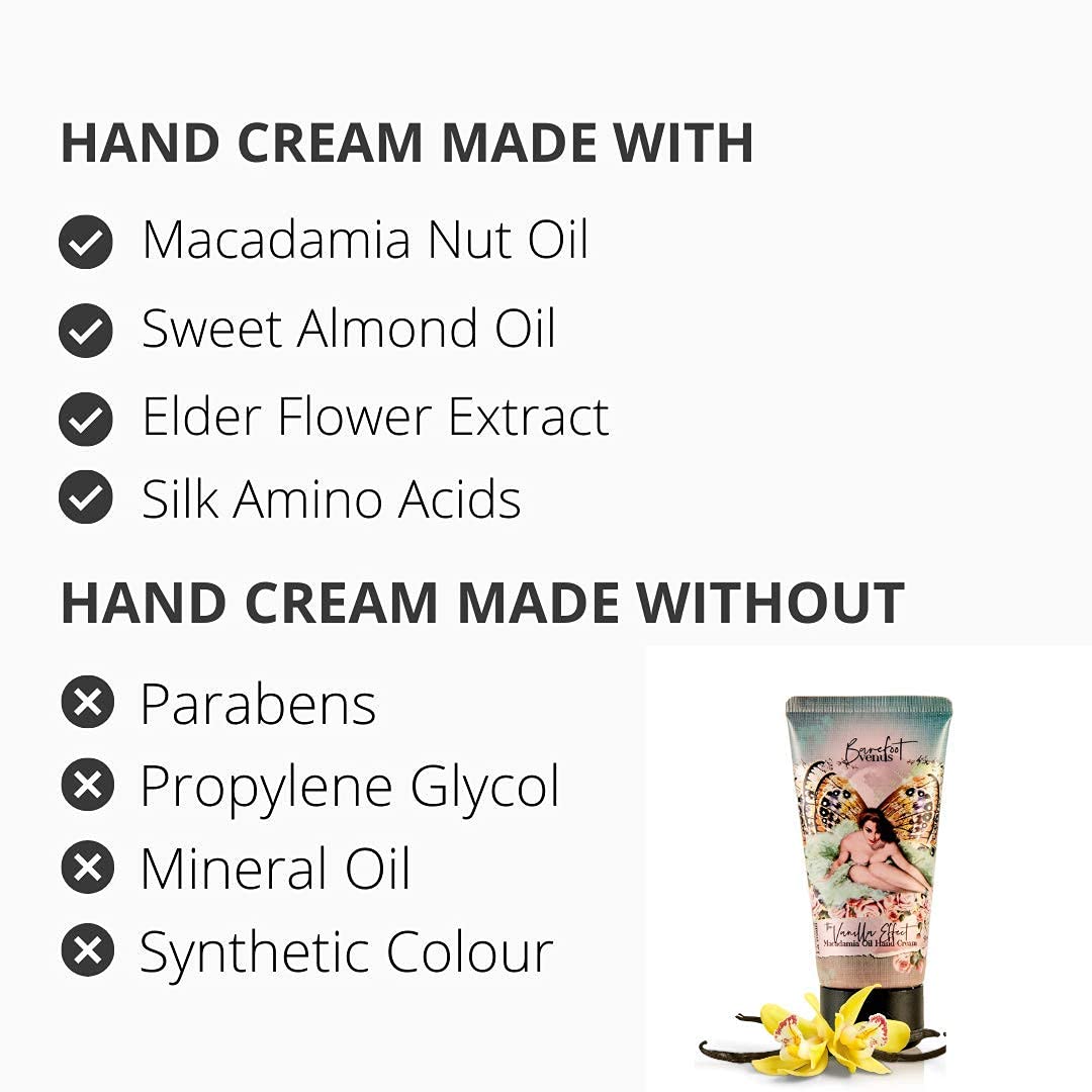 Barefoot Venus bath Soak, Hand Cream & Argan Oil Body Care Gift Set (Vanilla Effect)