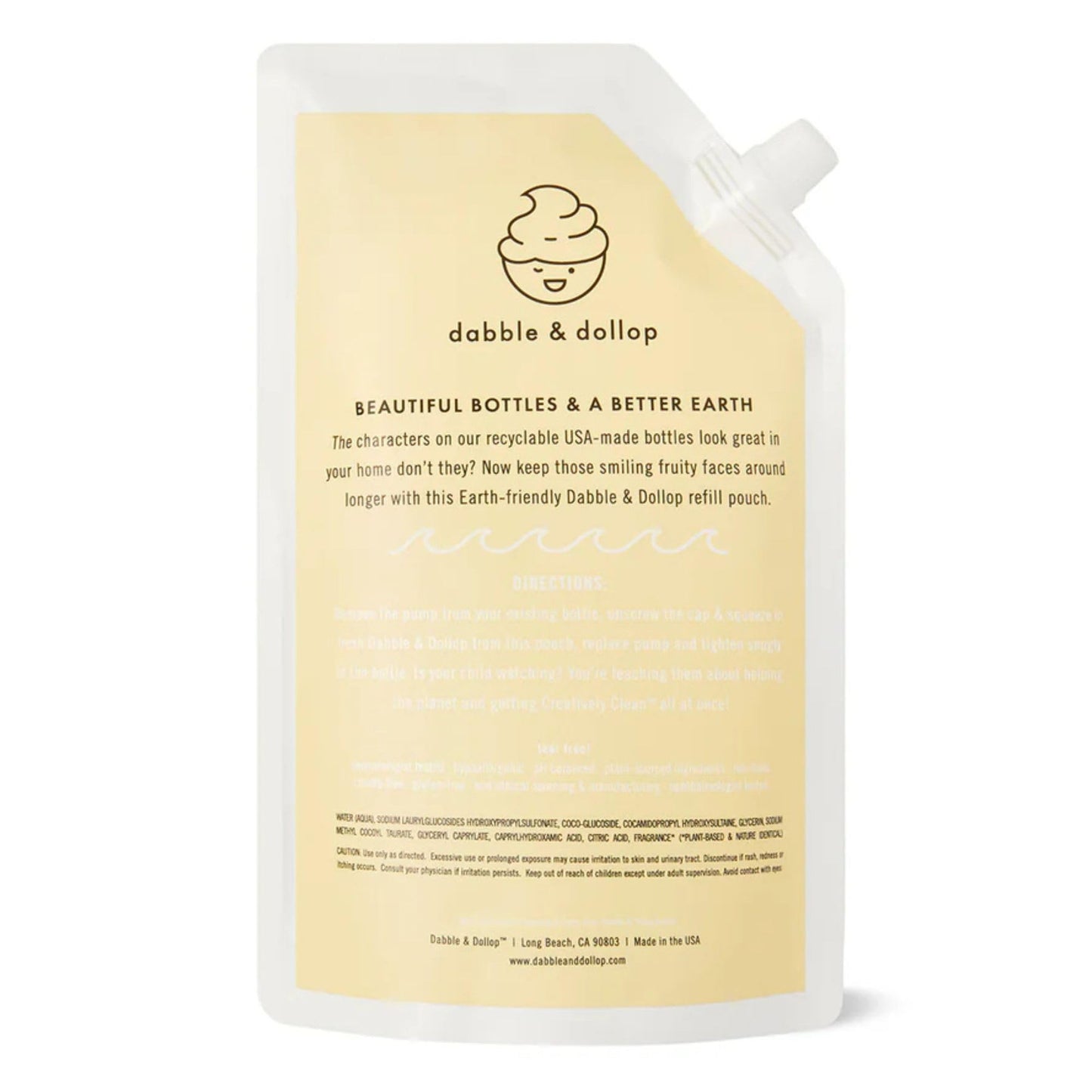Dabble & Dollop Tangerine Body Wash Refill - All Natural Fragrances, Dermatologist Tested, Tear-Free, Non-Irritating, Hypoallergenic, pH Balanced, Leaping Bunny Certified (24oz)