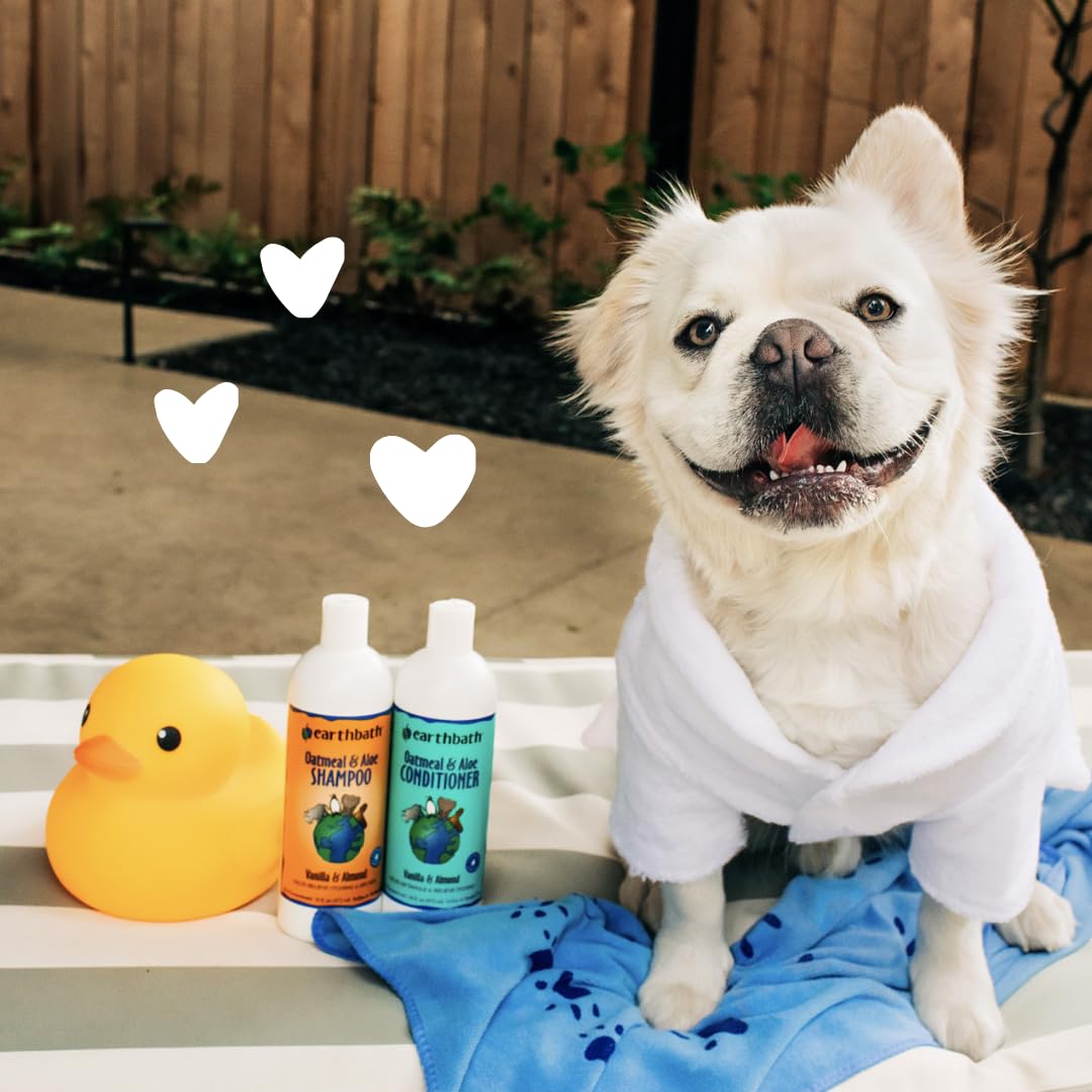 earthbath, Oatmeal & Aloe Conditioner - Dog Conditioner for Allergies & Itching, Dry Skin, Helps Detangle & Relieve Itching, Made in USA, Cruelty Free Pet Conditioners - 16 Oz (2 Pack)