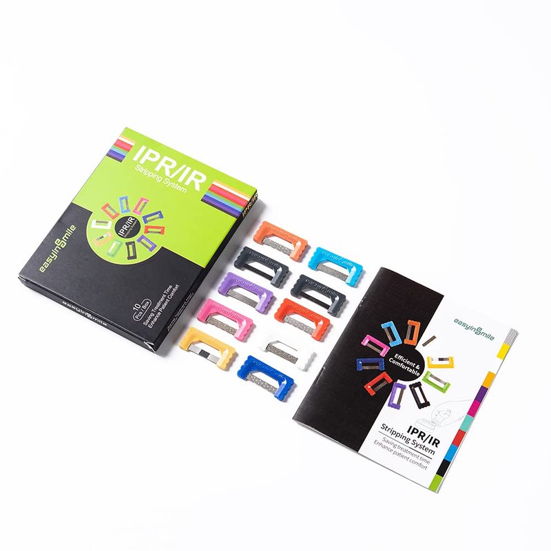 EASYTODENTA Orthodontic Interproximal Reduction Strips 10PCS Dental IPR/IR Striping System Teeth Polishing Strip Single-Hand Use Tooth Enamel Repair Kit (IPR Plus Strip Kit)