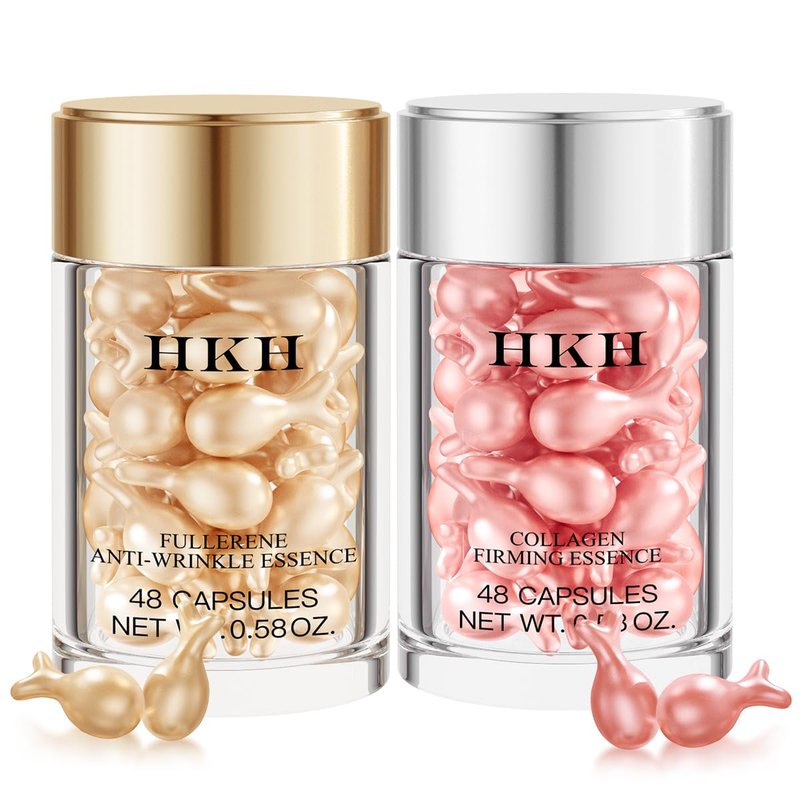 Vitamin C & Retinol Serum Capsules Set | 48 Morning & 48 Evening - Anti-Aging Face Serum for Smooth, Hydrated Skin