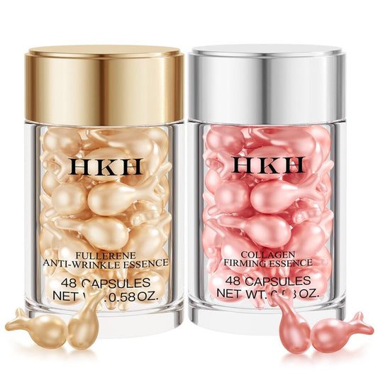 Vitamin C & Retinol Serum Capsules Set | 48 Morning & 48 Evening - Anti-Aging Face Serum for Smooth, Hydrated Skin
