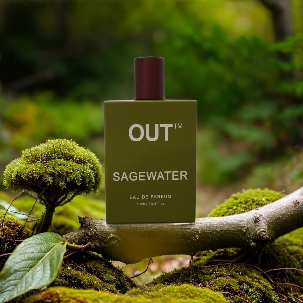 Sagewater OUT Eau de Parfum, Men's Fragrance, Woody Scent with Sagebrush, Pine, and Amber Notes, Rugged yet Refined