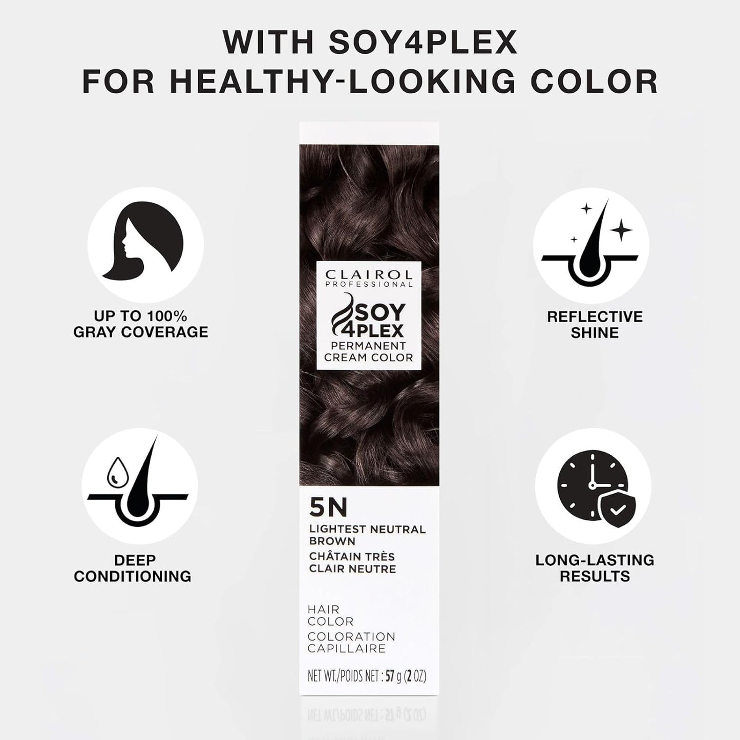 Clairol Professional Permanent Cream Hair Color - 100% Gray Coverage | Deep Conditioning, Fade Resistant | Blonde, Brown, Black, Red-Violet Shades