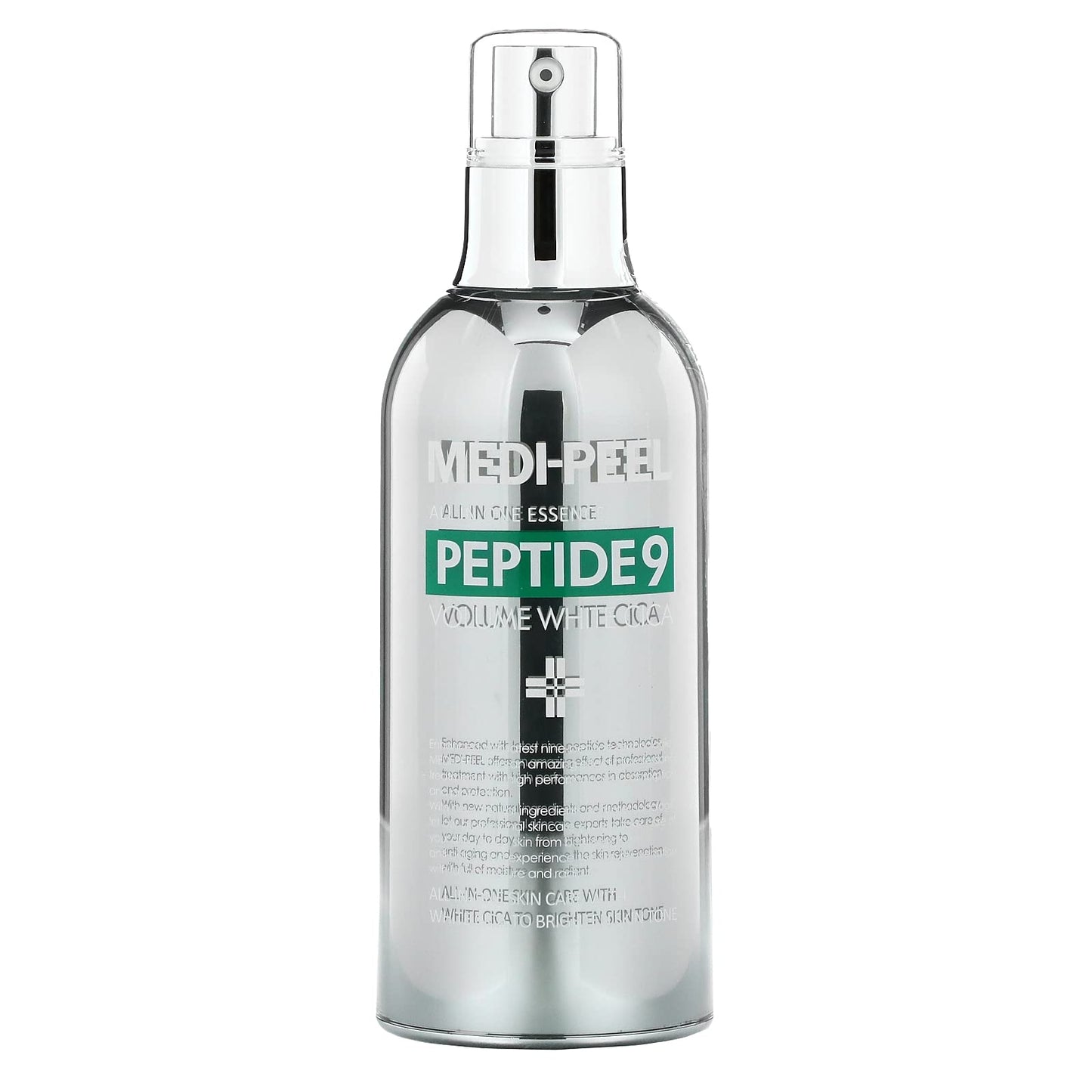 MEDI-PEEL Peptide 9 Volume White Cica Essence 3.38 fl.oz. / 100ml | White Cica Bubble and Peptides Brightening Skin | Korean Skincare, For All Skin Types