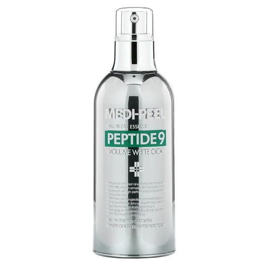 MEDI-PEEL Peptide 9 Volume White Cica Essence 3.38 fl.oz. / 100ml | White Cica Bubble and Peptides Brightening Skin | Korean Skincare, For All Skin Types