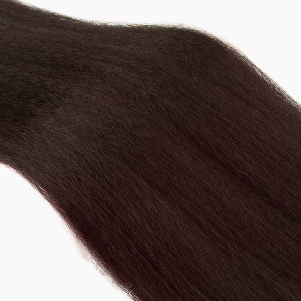 #4 Brown Bundles Human Hair Yaki Straight Human Hair Bundles 26 Inch Chocolate Brazilian Hair 1 Bundle Unprocessed Virgin Remy Hair Extensions 50 Gram Per Bundle