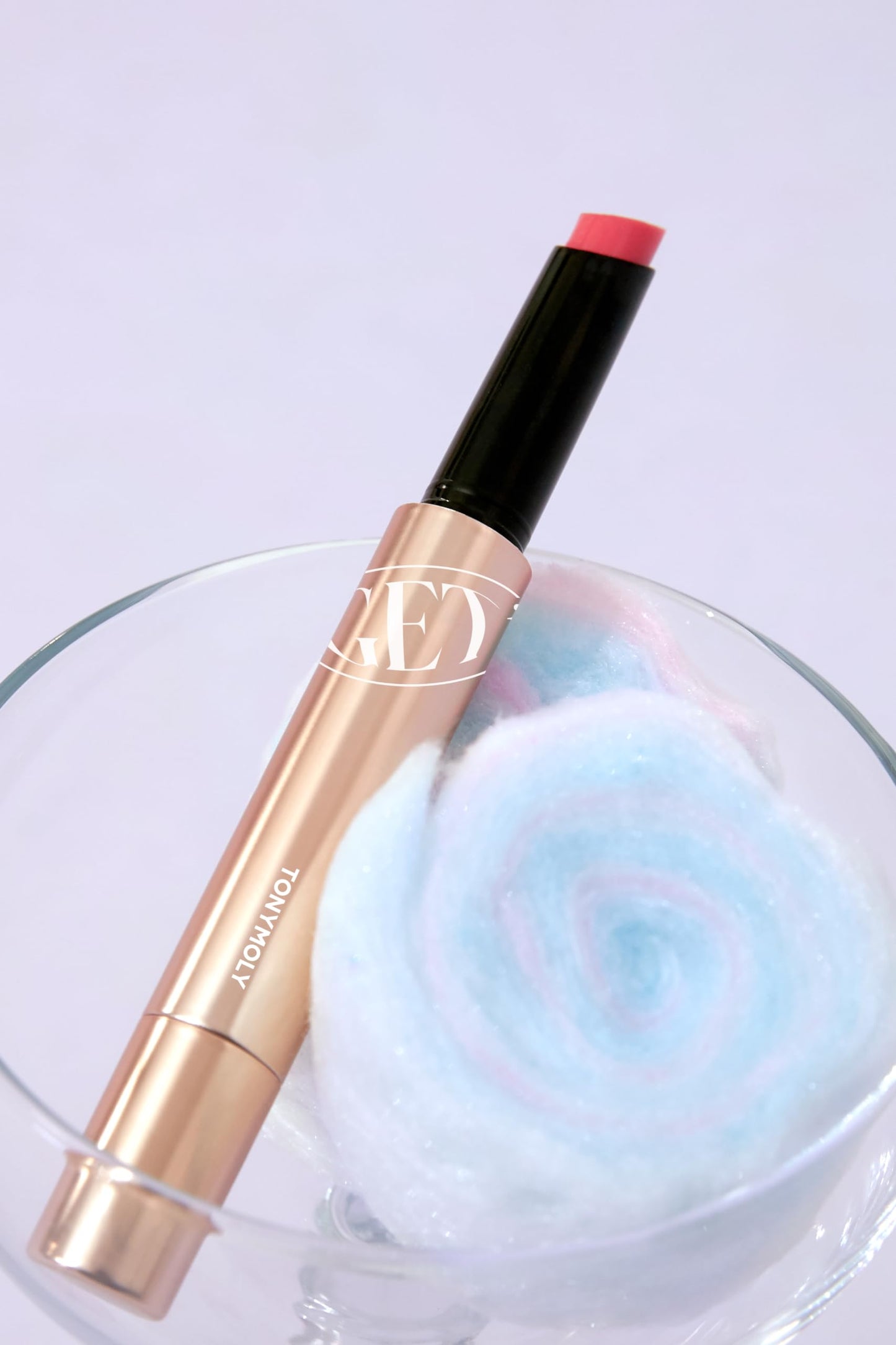 TONYMOLY Get It Tint Glaze Balm – Hydrating & Plumping Tinted Lip Balm with Nourishing Oils, Glossy Finish Lip Tint Crayon, Korean Glow Lip Gloss, Cotton Candy Shade