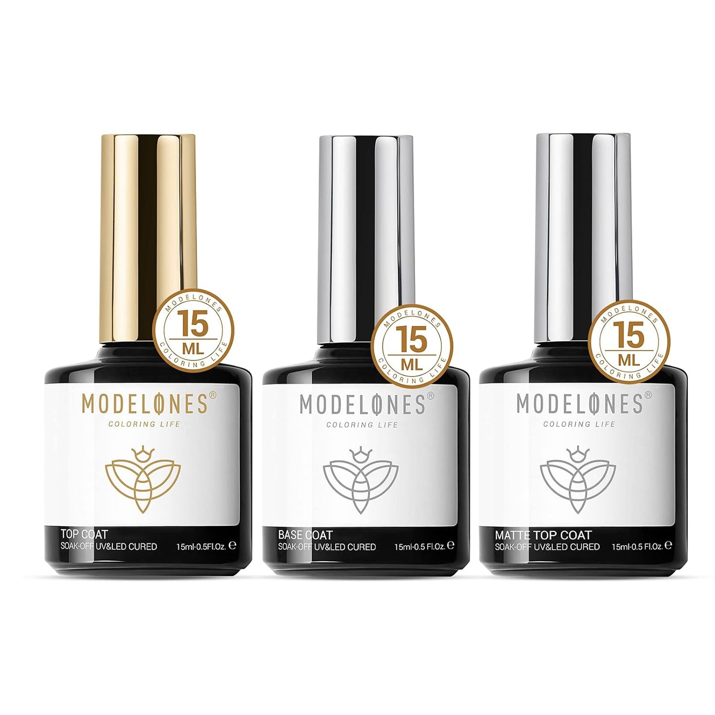 Matte Gel Base and Top Coat Set - 3 Pcs | 15ml Professional Quality