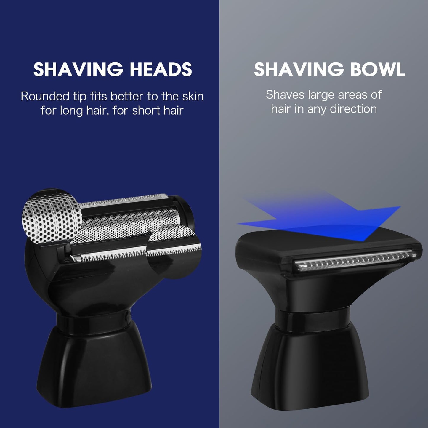 ETbyto Back Shavers for Men Long Handle，Multifunctional Self-Service Electric Back Hair Razor with Adjustable Handle，Men's Back Shaver wiht Nose Hair Trimmer Set and 2 Shock Absorber Flex
