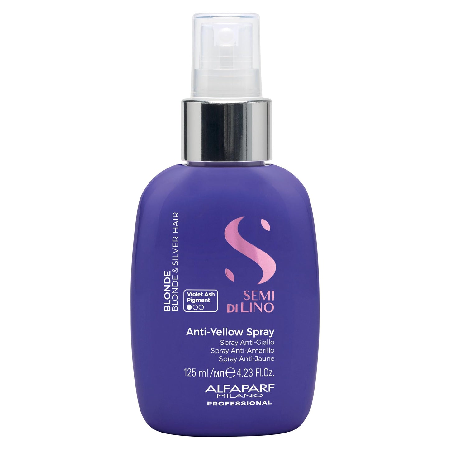 ALFAPARF MILANO Semi di Lino Blonde Anti-Yellow Spray for Blonde, Platinum and Silver Hair - Sulfate Free Lightening Spray - Removes Yellow, Brassy Tones - Detangles, Corrects Brassiness