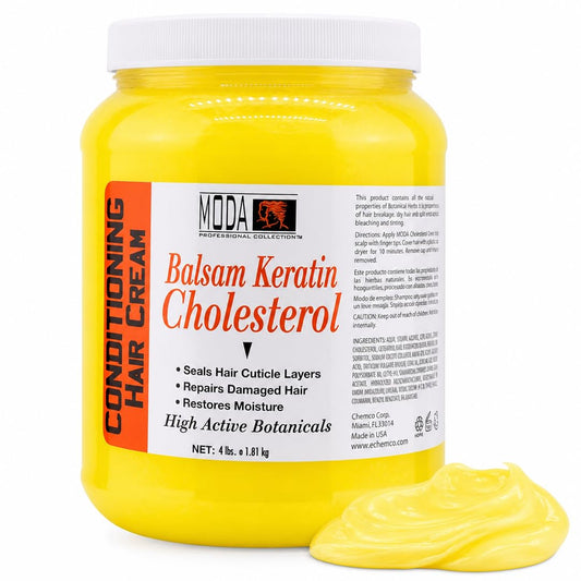 MODA Professional Balsam Keratin Cholesterol Cream for Salon-Grade Hair Restoration & Hospitality Amenity | 6 Actives. Max Repair. Bulk Value. | Intensive Hair Repair & Restored Vitality, 64 Oz Gallon