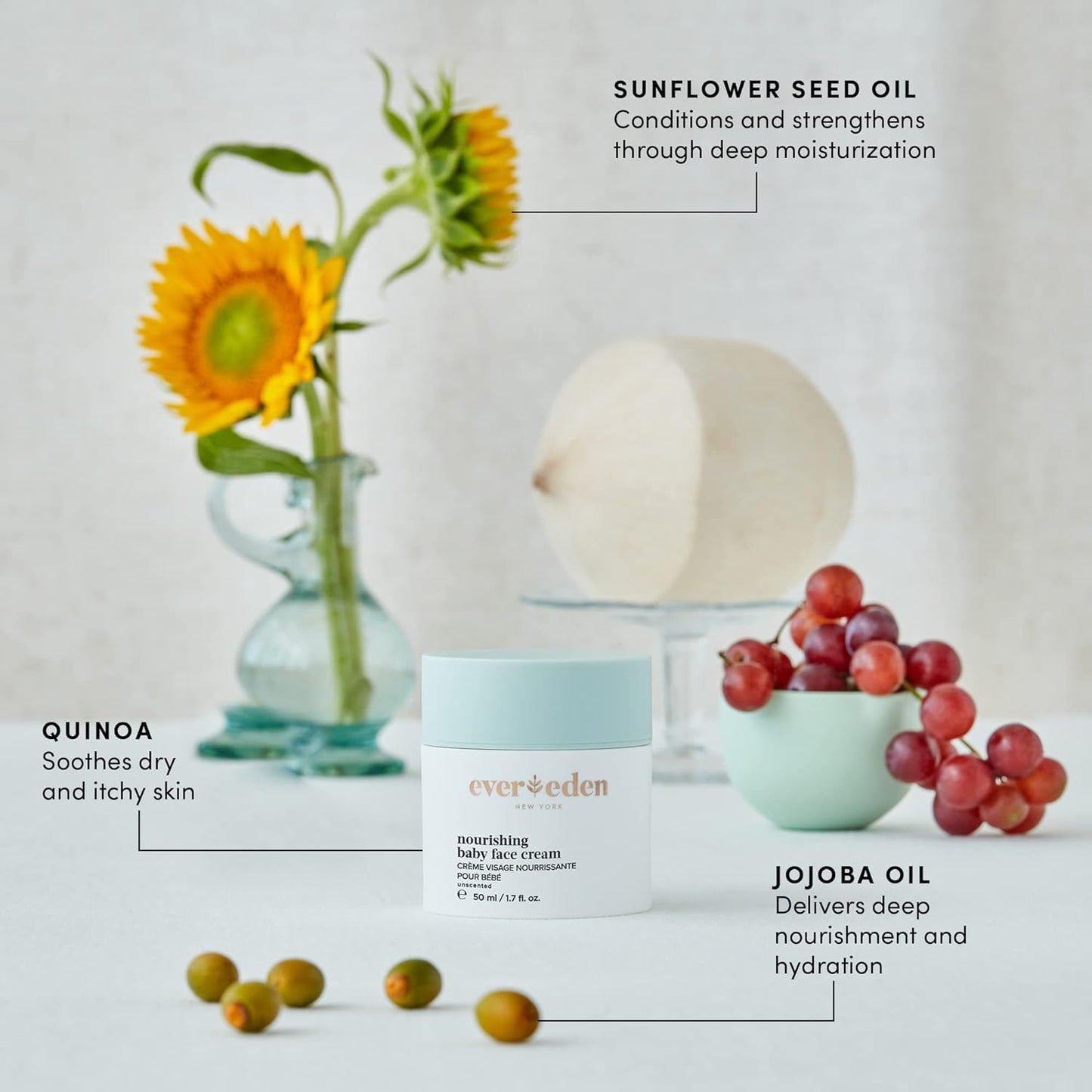 Evereden Baby Face Cream and Lip Balm, Dermatologist-Tested, Unscented