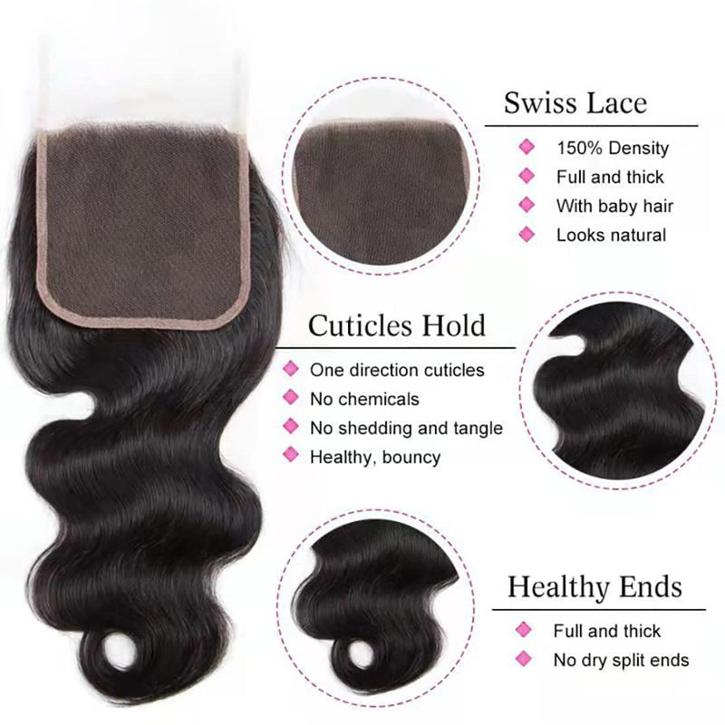 OLFORY 5X5 HD Lace Closure Human Hair 5X5 Lace Closure Free Part Body Wave Closure 12A Brazilian Virgin Human Hair Body Wave Closure Top Swiss Lace Closure