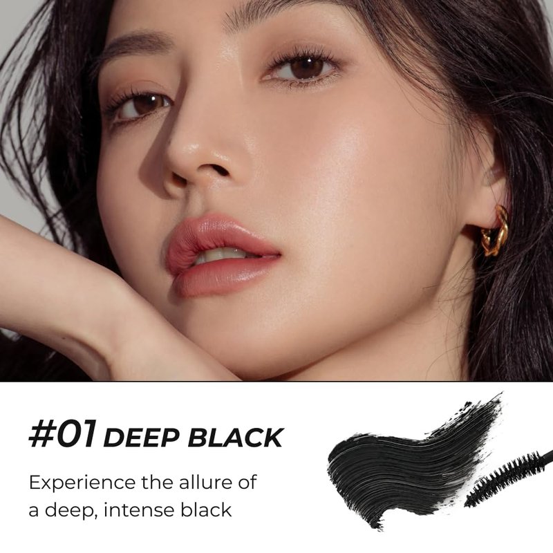 BOM COSMETICS Wonderproof Mascara Volume & Curl #01 Deep Black 0.28 oz salon-like curling power for lifted voluminous lashes, eyelash extension care, long lasting smudge and waterproof formula