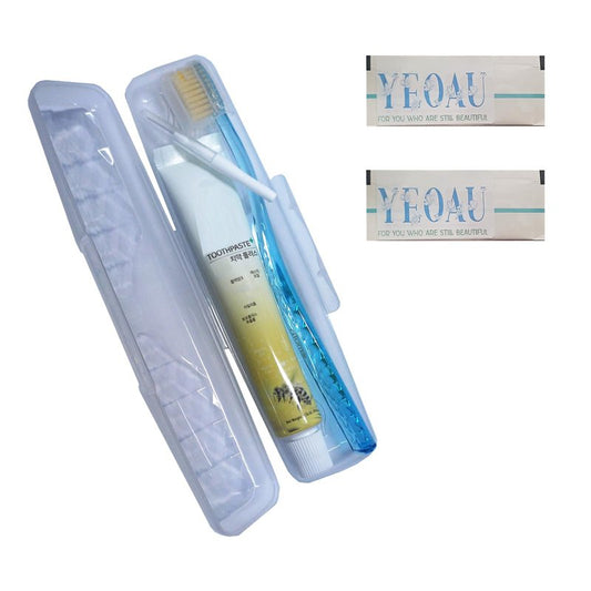 YEOAU Toothbrush Package for Travel & Business Trip & School & Work & outings, fine Bristle Toothbrush, for a.t.o.m.y Oral Care Set Package (4 Color)